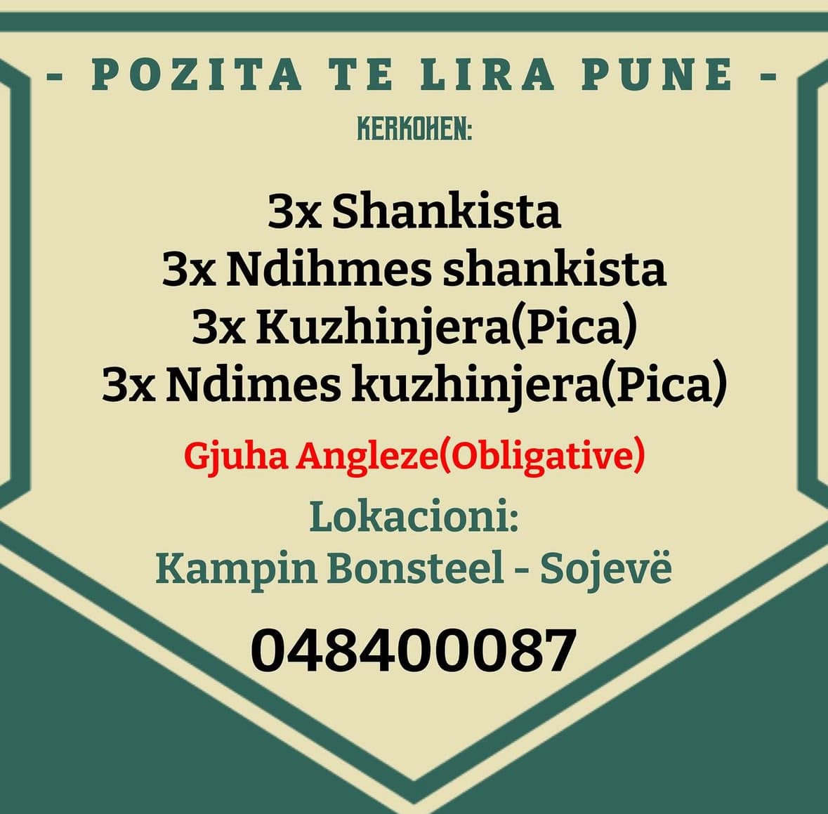 - Vende te lira pune -